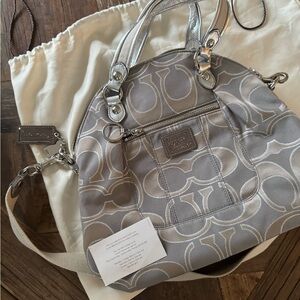 NEW Authentic Coach Purse.  Beautiful Pewter/Champagne Colors.